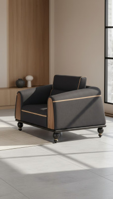 Designerski Fotel Nowe Meble Czarny Siedziba Gabinet Luksusowy Fotel Tapicerowany