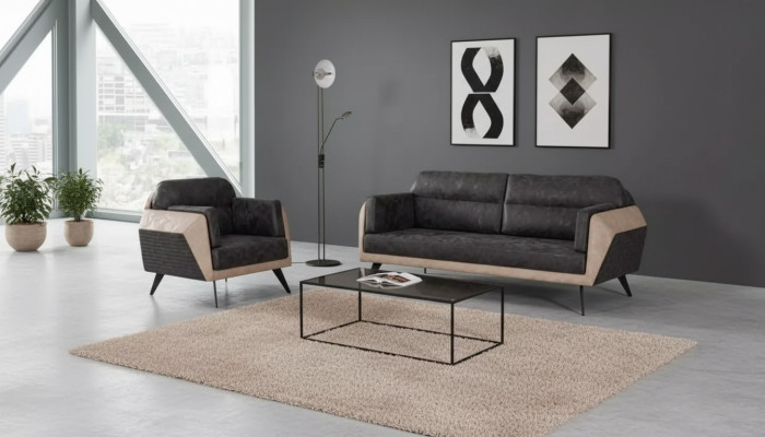Nowoczesny Zestaw sofowy trzyosobowa kanapa Fotel Meble z tkaniny nowy design 3+1