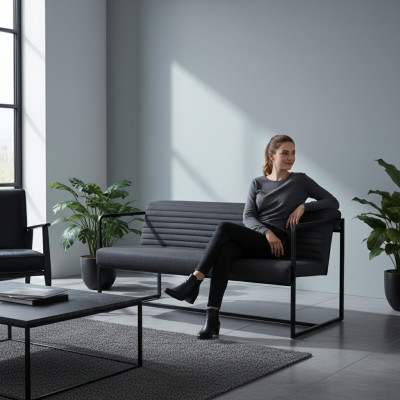 Nowoczesna Sofa Tapicerowana 2 miejsce do siedzenia Gabinet Luksusowy Styl Sofa Tapicerowana Nowość