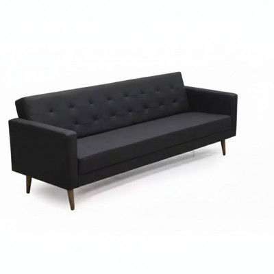 Czarny Sofa 3 miejsce do siedzenia Gabinet Włókienniczy Meble Couch Podkładka Materiał