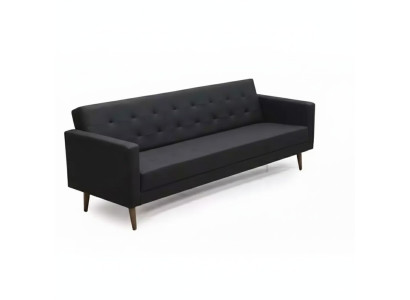 Czarny Sofa 3 miejsce do siedzenia Gabinet Włókienniczy Meble Couch Podkładka Materiał