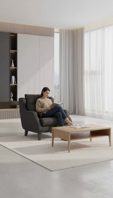 Gabinet Fotel Style Nowoczesna Szara Tapicerka Fotel Designer Siedziba Meble