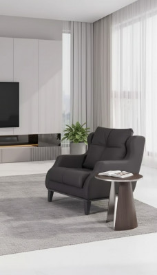 Gabinet Fotel Style Nowoczesna Szara Tapicerka Fotel Designer Siedziba Meble