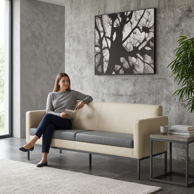 Meble biurowe sofa kanapa 3 miejsce siedzące gabinet sofa tapicerowana Włókienniczy Meble