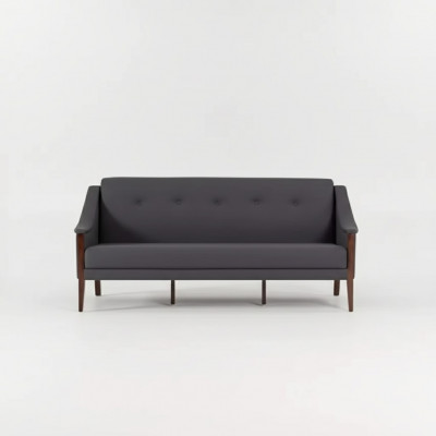 Ciemnoszara designerska sofa trzyosobowa Meble tapicerowane meble biurowe