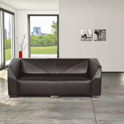Czarna trzyosobowa sofa do gabinetu Włókienniczy kanapa luksusowa designerska sofa