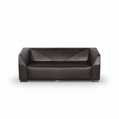 Czarna trzyosobowa sofa do gabinetu Włókienniczy kanapa luksusowa designerska sofa
