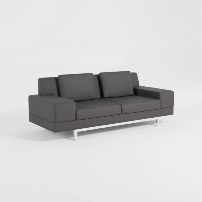 Szara Sofa Nowoczesna Trzyosobowa Kanapa Tapicerowana Meble Tekstylne