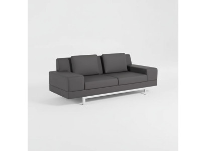 Szara Sofa Nowoczesna Trzyosobowa Kanapa Tapicerowana Meble Tekstylne