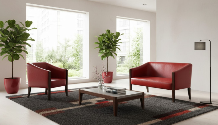 Czerwony Zestaw sofowy Dwumiejscowy nowoczesny Fotel Designer Podkładka Luksusowy zestaw