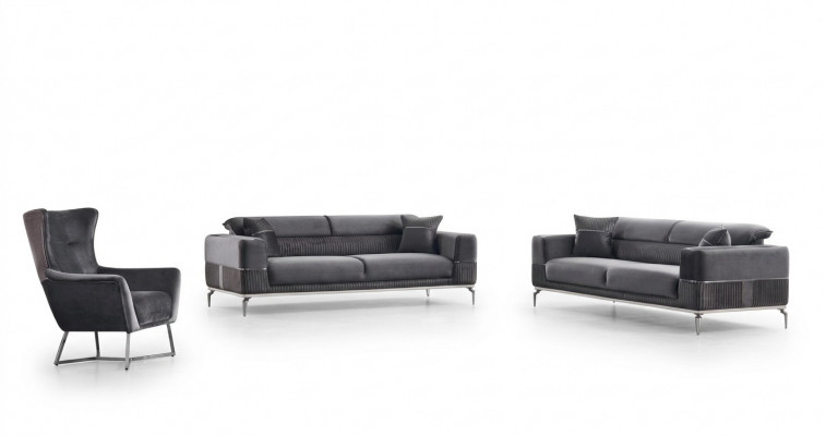 Luksusowy Zestaw sofowy 331 miejsce do siedzenia Zestaw do salonu Szara Sofa Włókienniczy Meble Nowe