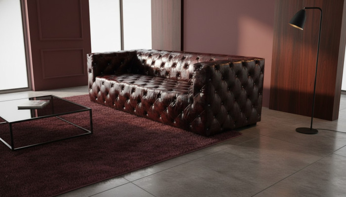 Sofa Chesterfield 3 miejsce do siedzenia Luksusowa kanapa Brązowe Sofy Sofa skórzana 250cm