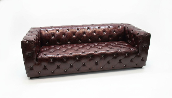 Sofa Chesterfield 3 miejsce do siedzenia Luksusowa kanapa Brązowe Sofy Sofa skórzana 250cm