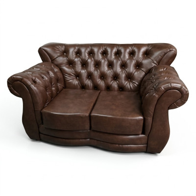 Sofa Chesterfield Luxury Couch 2 miejsca do siedzenia Sofy Brown Leather Sofa Couches