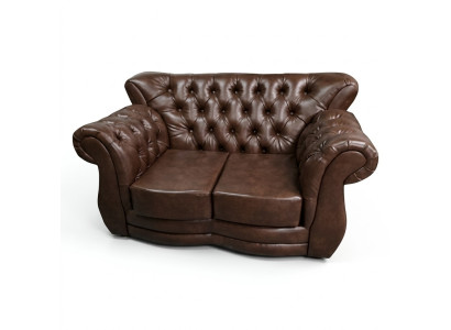 Sofa Chesterfield Luxury Couch 2 miejsca do siedzenia Sofy Brown Leather Sofa Couches