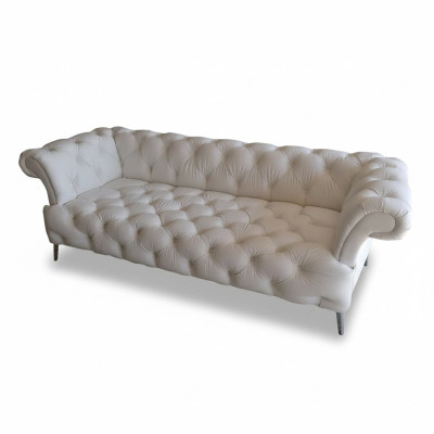 Sofa Chesterfield 3 miejsce do siedzenia luksusowa kanapa sztuczna skóra sofy Biała skórzana sofa