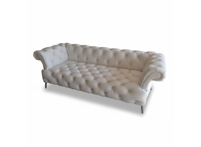 Sofa Chesterfield 3 miejsce do siedzenia luksusowa kanapa sztuczna skóra sofy Biała skórzana sofa