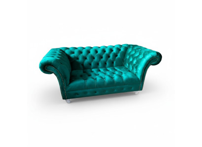 Chesterfield Luxury Sofa 2 miejsce do siedzenia Włókienniczy Couch Blue Sofas Green Couches