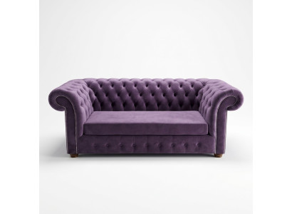 Sofa Chesterfield Sofy Trzyosobowe Kanapa Podkładka Włókienniczy Fioletowe Kanapy Aksamit