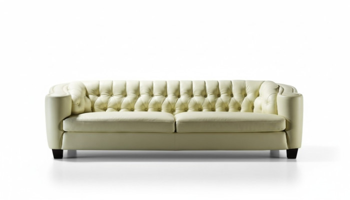 Luksusowa Sofa Chesterfield 4 miejsce siedzące sztuczna skóra Couch Białe Sofy Modern