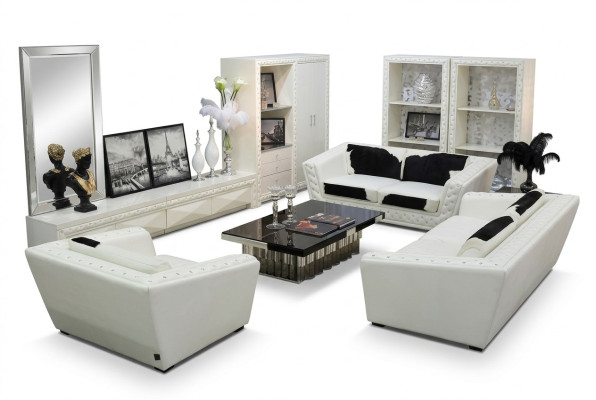 Zestaw sofowy Chesterfield 3+2+1 miejsce do siedzenia Fotel Sofa Skóra z Ponyfell