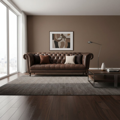 Sofa 4 miejsce do siedzenia Chesterfield Couch Luksusowa Sofa Skórzana 245cm Meble