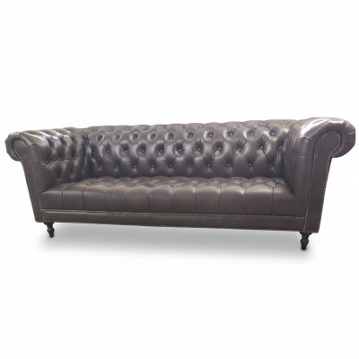 Sofa 4 miejsce do siedzenia Chesterfield Couch Luksusowa Sofa Skórzana 245cm Meble