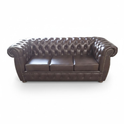 Sofa Chesterfield Sofa skórzana Sofa 3 miejsce do siedzenia Oryginalne brązowe sofy