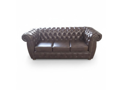 Sofa Chesterfield Sofa skórzana Sofa 3 miejsce do siedzenia Oryginalne brązowe sofy