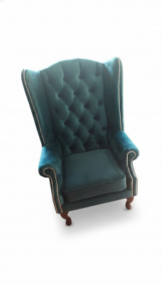 EarsFotel Chesterfield Aksamit jednoosobowa luksusowa sofa Fotel