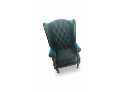 EarsFotel Chesterfield Aksamit jednoosobowa luksusowa sofa Fotel