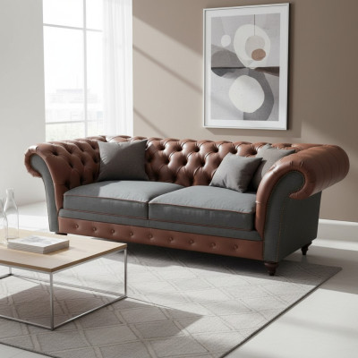 Sofa 3 miejsce do siedzenia Projekt kanapy Chesterfield kanapy sofy trzyosobowe