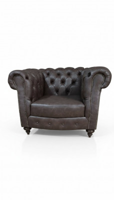 Chesterfield Fotel Couch 1 miejsce do siedzenia Skóra Lounge Siedziba luksusowy jednomiejscowy