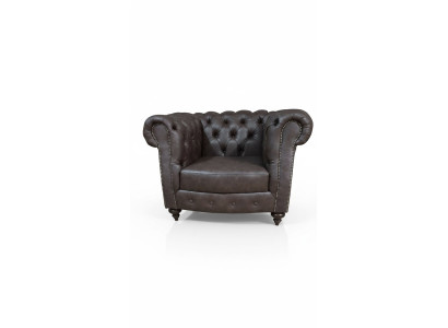 Chesterfield Fotel Couch 1 miejsce do siedzenia Skóra Lounge Siedziba luksusowy jednomiejscowy