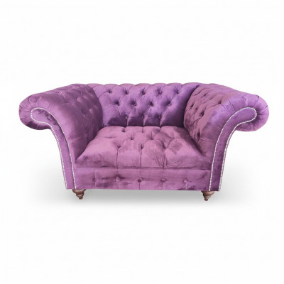 Chesterfield Fotel Couch 1 miejsce do siedzenia Włókienniczy Fotel Materiał Siedziba Lounge Meble