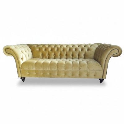 Luksusowa Sofa Trzyosobowa Design Chesterfield Włókienniczy Kanapy Nowoczesne