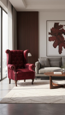 EarsFotel Chesterfield Fotel Aksamit Czerwony Couch 1 miejsce siedzące Modern