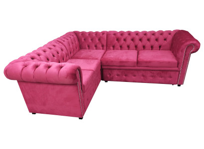 Luksusowa kanapa narożnikowa w kształcie litery L Chesterfield Sofa Włókienniczy Pink Couch Nowoczesne sofy