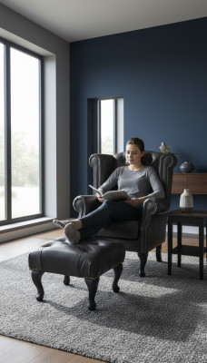 Luxury EarsFotel I Stołek Chesterfield Fotel Skóra Czarny Modern