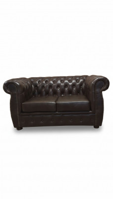Sofa Chesterfield 2 Siedziba Luksusowa kanapa Sofy dwuosobowe Brązowe Meble Kanapy