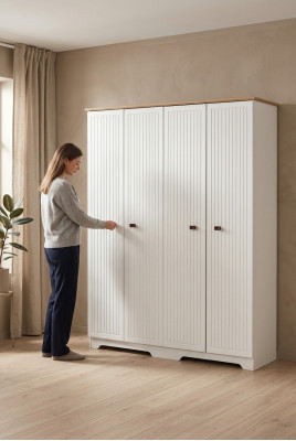 Klasyczne Meble Półka Szafki Szafa Sypialnia Drewno 160cm Luksus