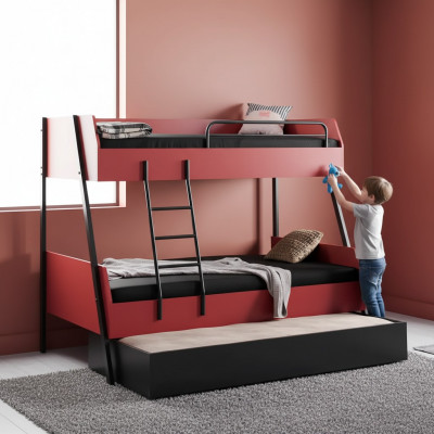 Łóżko młodzieżowe składane Kids Design Nowoczesne łóżko żłobek Drewno łóżko