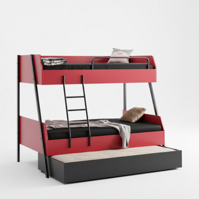 Łóżko młodzieżowe składane Kids Design Nowoczesne łóżko żłobek Drewno łóżko