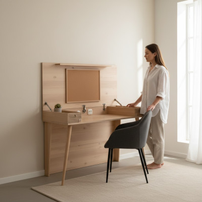 Sekretarz Biurko Tabela 130x60x152 Biurka stoły Meble Drewno Komputer