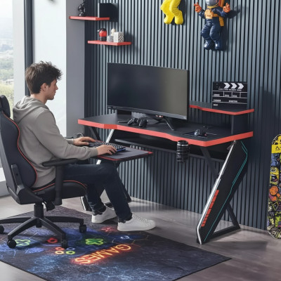 Nowoczesne stoły Biurko Biurko Dziecięce Czarny Gamer Komputer Tabela