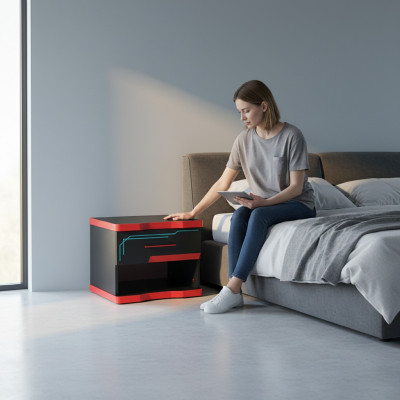 Nowoczesny Stolik nocny Czarny Design Stolik nocny w żłobek nowe Meble
