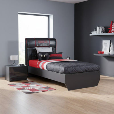 Designerskie łóżko składane łóżko młodzieżowe meble drewniane z miękkimi meblami 120x200cm