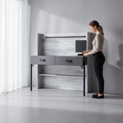 Sekretarz Biurko Tabela 130x60x138 Biurka stoły Meble Drewno Komputer