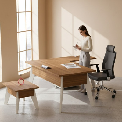 Biurko narożne Designerskie meble drewniane Biurko Studium Tabela Nowy