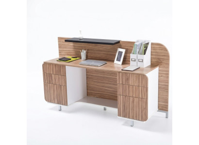 Nowoczesny Stół Recepcyjny Luksusowe Biuro Drewno Meble Brązowy Recepcja Stylowy